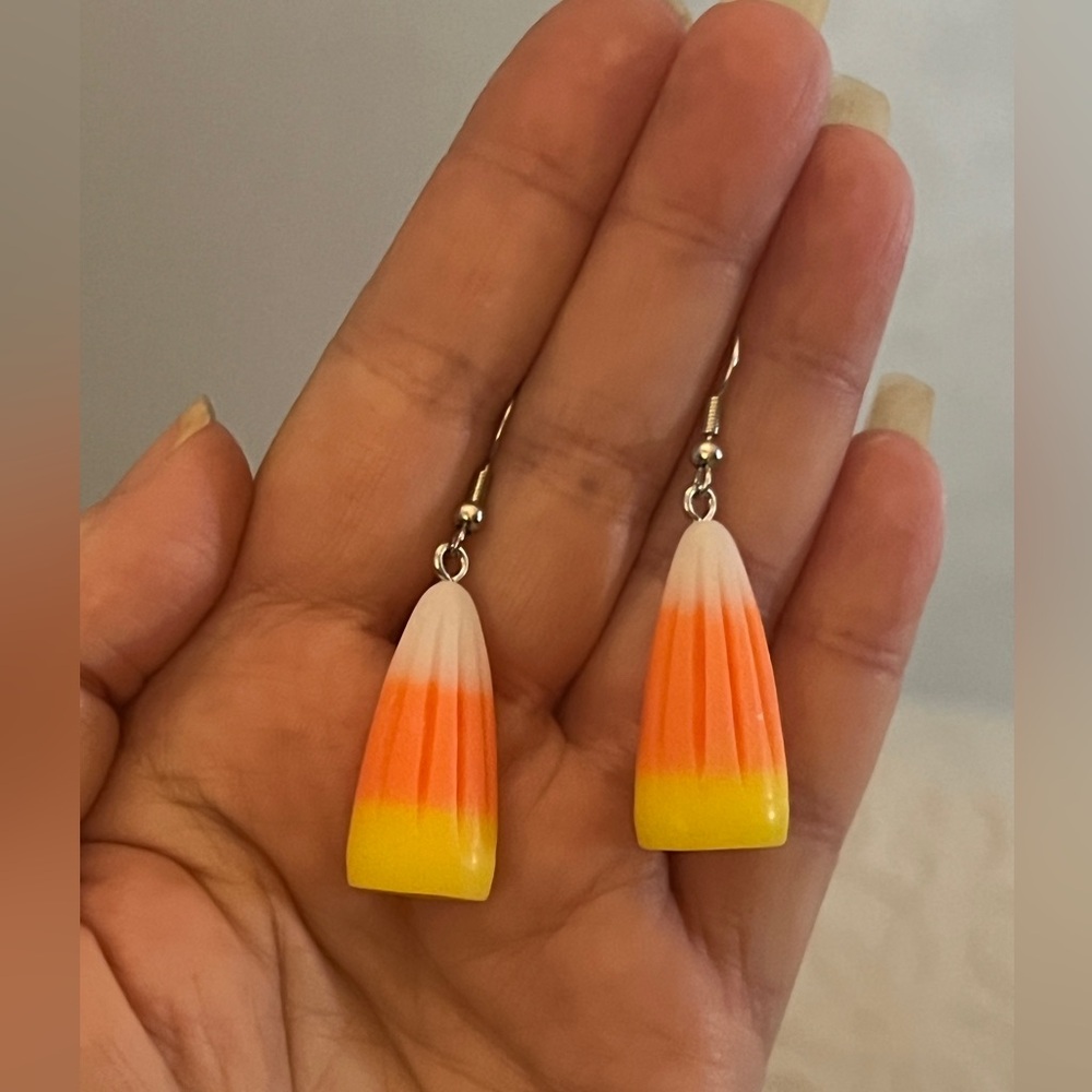 New Cute Halloween Acrylic Candy Corn Earrings